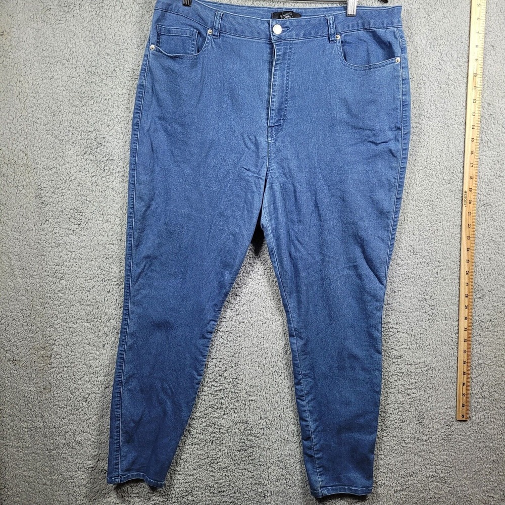 Forever 21 Womens Jeans Blue Denim Straight Leg Size 20‎ Cotton Stretch